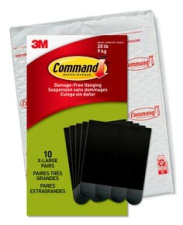 Command™ Bilder-Montage-Strips PH217BLK-10EU, Schwarz, X-Large für schweres Gewicht < 9 kg, 10 Paar
