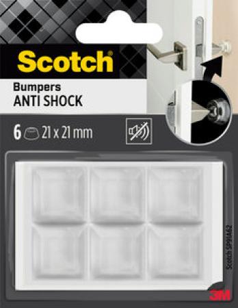 Scotch® Stoßabsorbierende Elastikpuffer für Wände SP91A62, selbsthaftend, transparent, 21 mm x 21 mm, 6/Packung