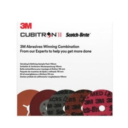 3M™ Grinding & Refining Kit, enthält 115 mm 787C Fiber- und PN-DH Vliesscheibe, mit flachen Hochleistungsfiberscheibenstützteller , Muster