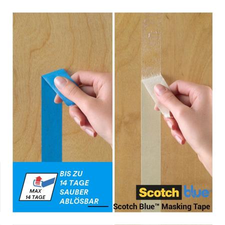 Preview: ScotchBlue™ Malerabdeckband „Multi-Surface“, 24 mm x 41 m, 4 Rollen/Packung, 100% PEFC, SGSCH-PEFC-COC-110078