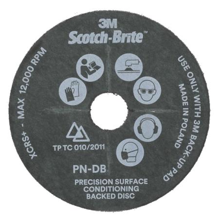 Scotch-Brite™ Langlebige Präzisions-Vliesscheibe zur Oberflächenbearbeitung, PN-DB, XCRS, 125 mm x 22.23 mm, Slotted, 10/Carton, 40 ea/Case