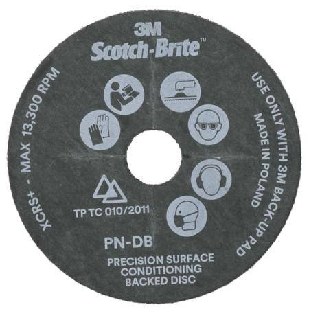 Scotch-Brite™ Langlebige Präzisions-Vliesscheibe zur Oberflächenbearbeitung, PN-DB, XCRS, 115 mm x 22.23 mm, Slotted, 10/Carton, 40 ea/Case