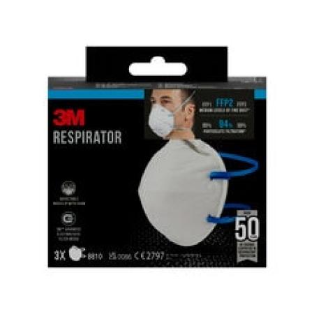 3M™ Maske für Hand- und Maschinenschleifen 8810, FFP2, 3 pro Packung