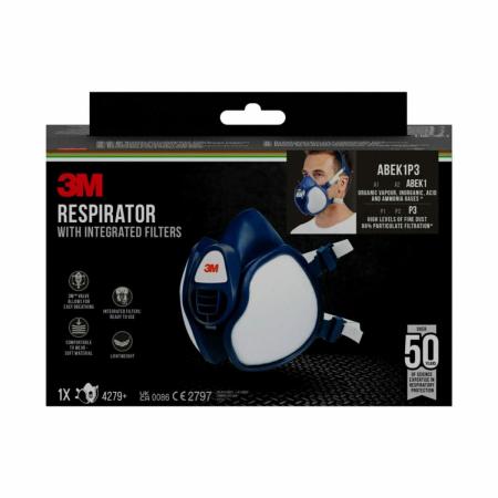 3M™ Atemschutzmaske 4279+ mit integrierten Filtern, FFABEK1P3 R D Kombinationsfilter