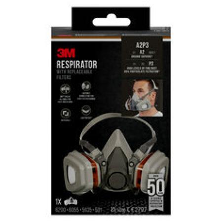 3M™ Maske für Farbspritzarbeiten 6002, A2P3, 1 Set