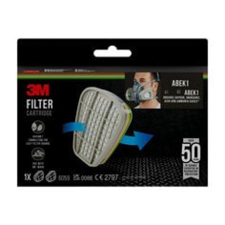 3M™ Filter gegen organische Dämpfe 6059, ABEK1 für Serien 6000 und 6500, 1 Paar pro Packung