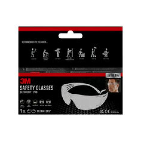 3M™ SecureFit™ Schutzbrille SF200, Antikratz-Beschichtung, klare Scheibe, 1 Stück/Karton, 6 Kartons/VE