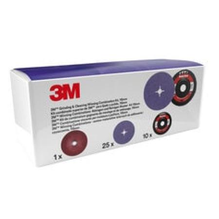 3M™ Schleif- und Reinigungsset, includes 125 mm 1182C and XO-DR Disc, with 1 Fibre Disc Ribbed Back-up Pad