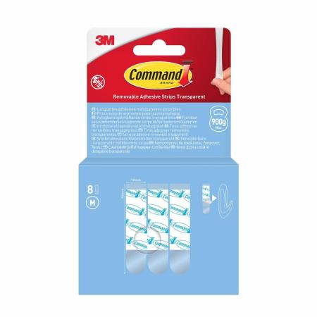 Wiederablösbare Command™ Strips 17021CLR-8-EU, transparent, Medium, 8 Strips