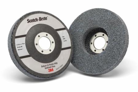Scotch-Brite™ Verpresste Kompaktscheibe Deburr and Finish PRO für den Winkelschleifer, DP-UD, 2S Fine, T27, 114.3 mm x 22.23 mm, Nylon