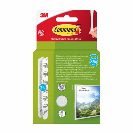 Command™ Bilder-Montage-Strips 17207WHI-2-EU, Weiß, Schmal, 2 Paare (4 Strips)