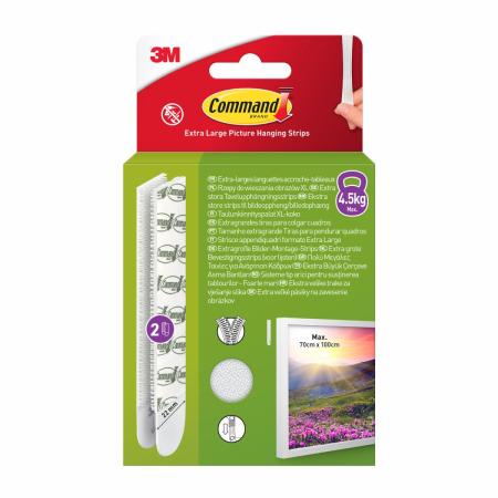Command™ Bilder-Montage-Strips 17217WHI-2-EU, Weiß, XL, 2 Paare (4 Strips)