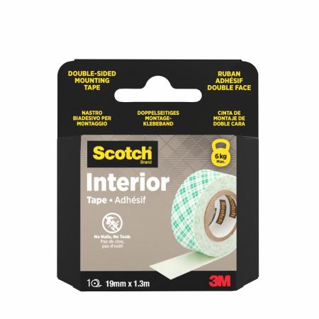 Scotch® Doppelseitiges Innenmontageband 4496G-1913-V, 19 mm x 1,3 m, 1 Rolle/Packung