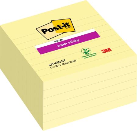 Post-it® Super Sticky Notes im Großformat, Gelb, 101 mm x 101 mm, 90 Blatt/Block, 6 Blöcke/Packung, 100% PEFC, SGSCH-PEFC-COC-110078