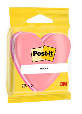 Post-it® Notes In Stanzform, Herz, Pink, 70 mm x 70 mm, 225 Blatt/Block, 1 Block/Packung, 100% PEFC, SGSCH-PEFC-COC-110078