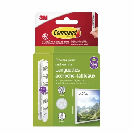 Command™ Bilder-Montage-Strips 17207WHI-4-FGN, Weiß, Schmal, 4 Paare (8 Strips)