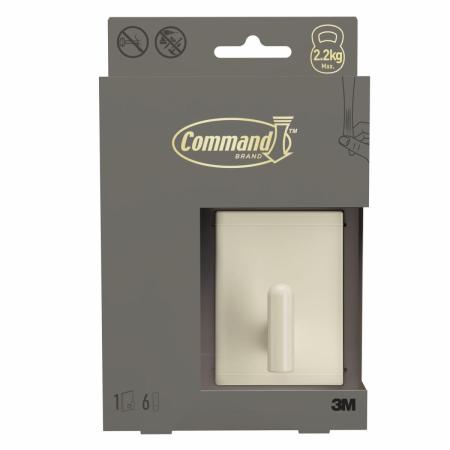 Command™ Dekor Metall-Haken DCR02-BE-EU, Größe L, beige, 1 Haken + 6Strips/Pack