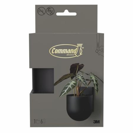 Command™ Dekor Pflanzengefäß für die Wand aus Metall DCR03MB-EU, schwarzmatt, 1 Gefäß + 8 Strips/Pack