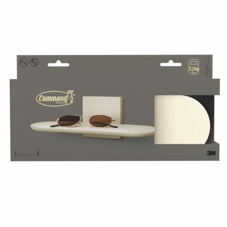 Command™ Dekor Wandregal Metall DC04BE-EU, beige, 1 Regal + 8Strips/Pack