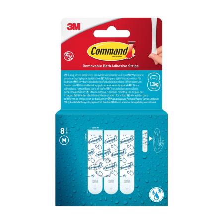 Wiederablösbare Command™ Strips für feuchte Umgebungen 17021B-8-EU, Medium, 8 Strips