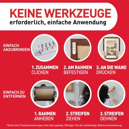 Preview: Command™ Bilder-Montage-Strips 17202WHI-4-DE, weiß, klein, 4 Paare (8 Strips)