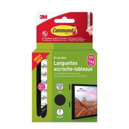Command™ Bilder-Montage-Strips 17206BLK-12-FGN-VP, Schwarz, Groß, 12 Paare (24 Strips), Vorteilspack