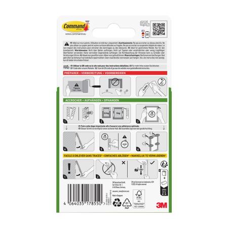 Preview: Command™ Bilder-Montage-Strips 17207WHI-4-FGN-S, Weiß, Schmal, 4 Paare (8 Strips)