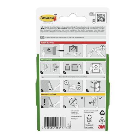Preview: Command™ Bilder-Montage-Strips 17209WHI-12-DE-VP, Weiß, Mittel und Groß, 4 Paare M + 8 Paare L (24 Strips), Vorteilspack