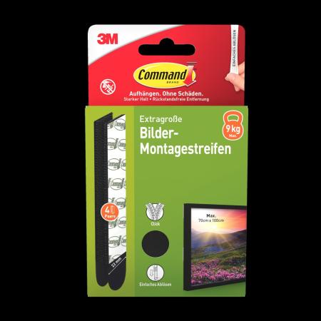 Command™ Bilder-Montage-Strips 17217BLK-4-DE, Schwarz, XL, 4 Paare (8 Strips)