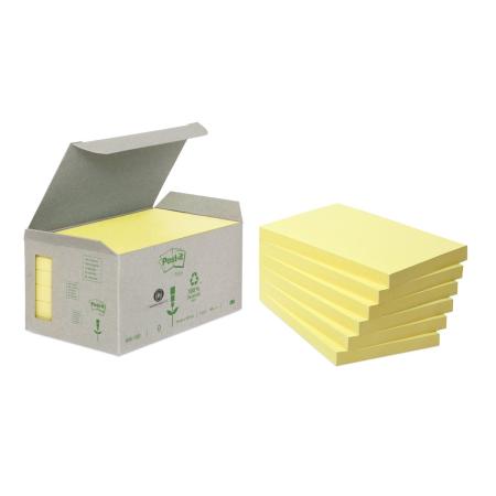 Post-it® Recycling Notes 6551B, 127 x 76 mm, gelb, 6 Blöcke à 100 Blatt