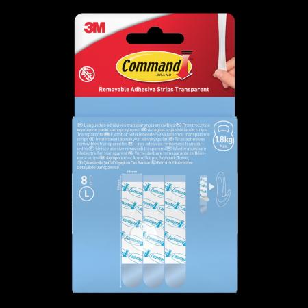 Wiederablösbare Command™ Strips 17023CLR-8-EU, transparent, Groß, 8 Strips