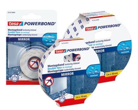 tesa Powerbond® SPIEGEL, 5m x 38mm, weiss