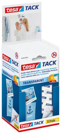tesa® TACK transparent, Packung mit 72 Stück