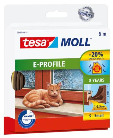 tesamoll® E-Profil Gummidichtung, 6m x 9mm, braun