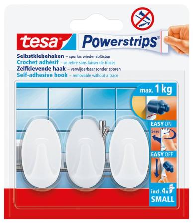 tesa Powerstrips® Haken Small Oval, weiss