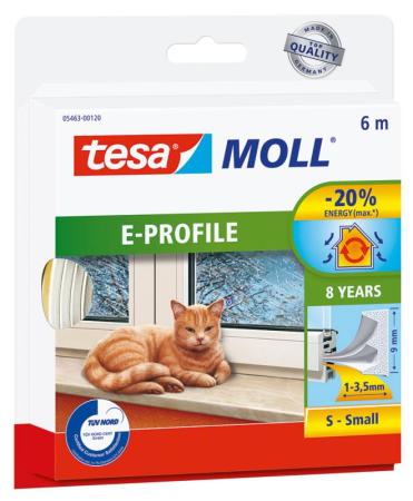 tesamoll® E-Profil Gummidichtung, 6m x 9mm, weiss