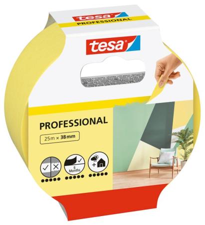 tesa® Malerband Professional, 25m x 38mm, gelb