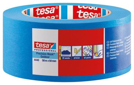 tesa® Professional 4440 Präzisionskrepp Außen UV PLUS, 50m x 50mm, blau