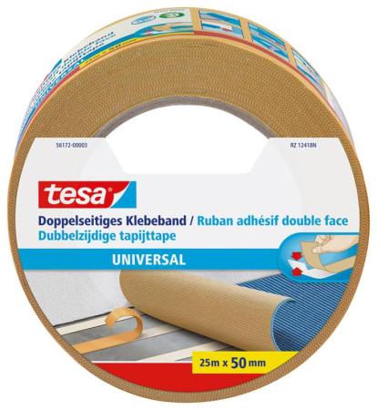 tesa® Doppelseitiges Klebeband universal, 25m x 50mm, beige