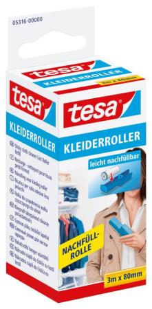 tesa® Lint Remover Clothing Refill, 3m x 80mm, farblos
