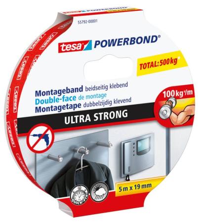tesa Powerbond® ULTRA STRONG, 5m x 19mm, farblos