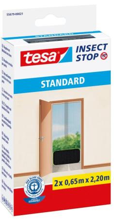 tesa® Insect Stop Fliegengitter STANDARD für Türen, 2,2m x 1200mm, schwarz