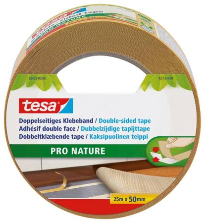 tesa® Doppelseitiges Klebeband PRO NATURE, 25m x 50mm, beige