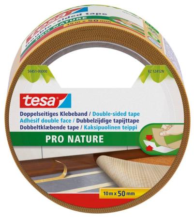 tesa® Doppelseitiges Klebeband PRO NATURE, 10m x 50mm, weiß