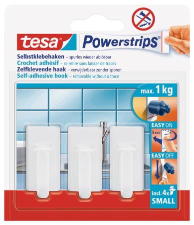 tesa Powerstrips® Haken Small Classic, 13m x 0mm, weiss
