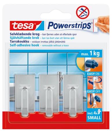 tesa Powerstrips® Haken Small Classic, chrom