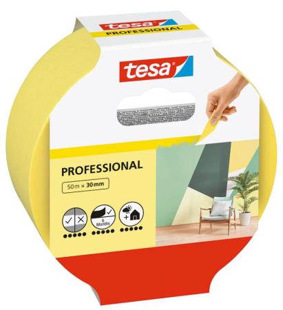 tesa® Malerband Professional, 50m x 30mm, gelb