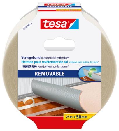 tesa® Verlegeband rückstandsfrei entfernbar, 25m x 50mm, farblos