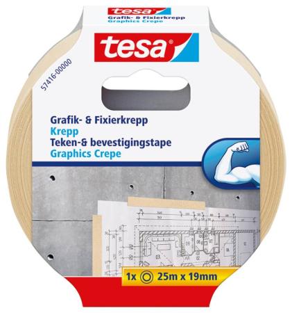 tesa® Grafik- und Fixier-Krepp, 25m x 19mm, farblos