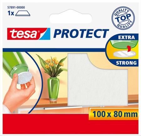 tesa Protect® Filzgleiter, rechteckig, weiß, 100mm x 80mm